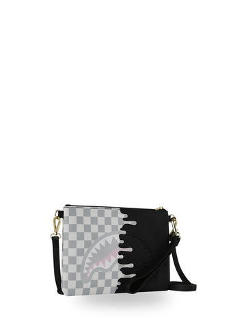 Sprayground Cream Check Unfinished Shark - Borse Unisex - Nero/Grigio