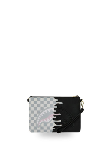 Sprayground Cream Check Unfinished Shark - Borse Unisex - Nero/Grigio
