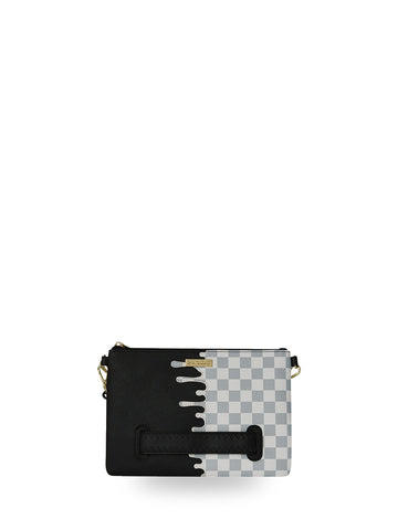 Sprayground Cream Check Unfinished Shark - Borse Unisex - Nero/Grigio