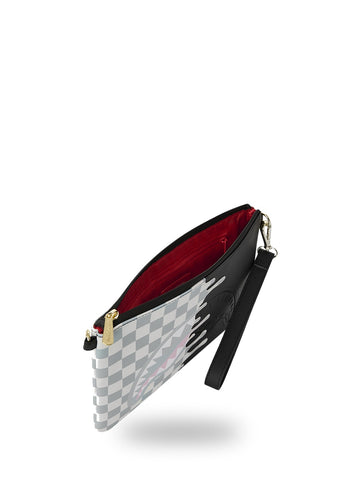 Sprayground Cream Check Unfinished Shark - Borse Unisex - Nero/Grigio