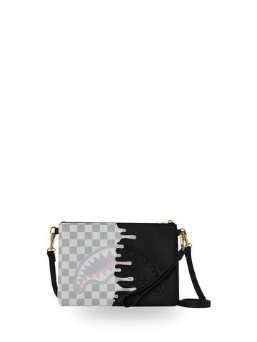 Sprayground Cream Check Unfinished Shark - Borse Unisex - Nero/Grigio