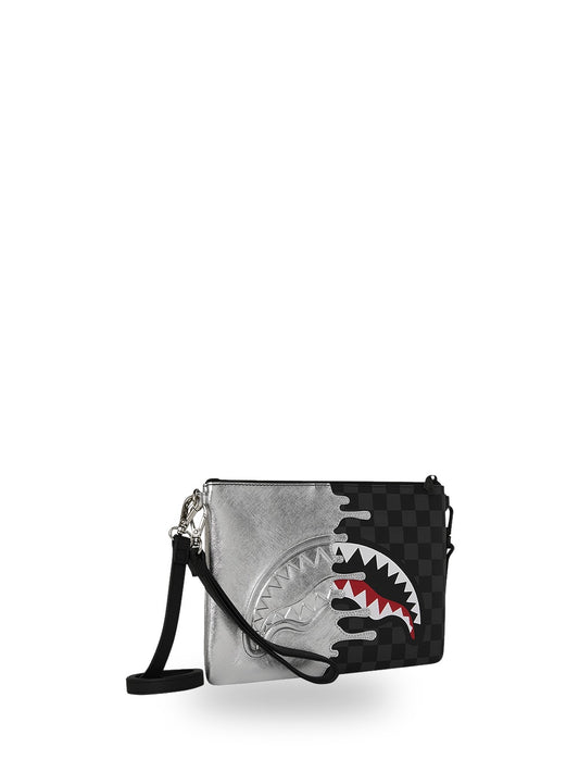 Sprayground Silver Side Drip Black Check - Borse Unisex - Nero/Argento