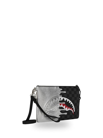 Sprayground Silver Side Drip Black Check - Borse Unisex - Nero/Argento