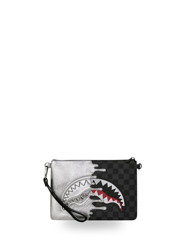 Sprayground Silver Side Drip Black Check - Borse Unisex - Nero/Argento
