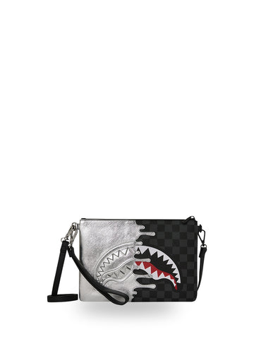Sprayground Silver Side Drip Black Check - Borse Unisex - Nero/Argento