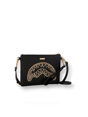 Sprayground That Gold Drap Crossbody Pouchette - Borse Unisex - Nero/Oro