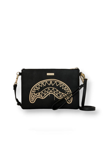 Sprayground That Gold Drap Crossbody Pouchette - Borse Unisex - Nero/Oro