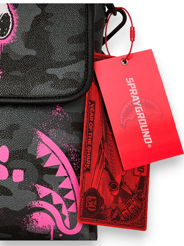 Sprayground Peanuts Snoopy Pink Stencil Messenger Sling - Borse Unisex - Nero
