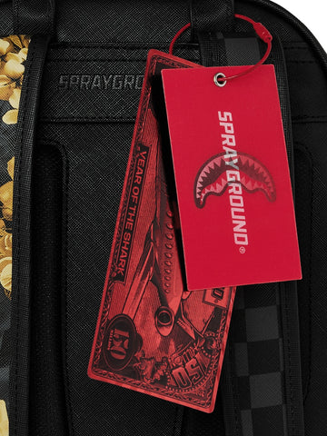 Sprayground Gold Floral Remix - Zaini Unisex - Nero/Oro