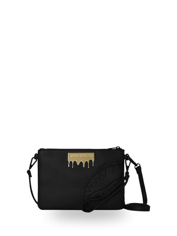 Sprayground Gold Brick Lux Crossbody Pouchette - Borse Unisex - Nero/Oro