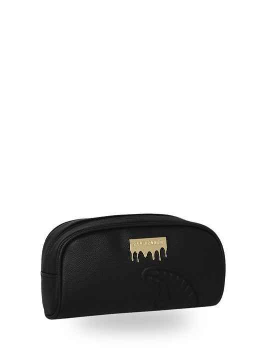 Sprayground Silver Side Drip Black Check Pencil Pouch - Borse Unisex - Nero/oro