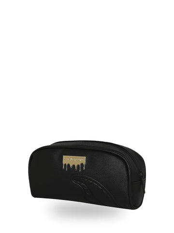 Sprayground Silver Side Drip Black Check Pencil Pouch - Borse Unisex - Nero/oro