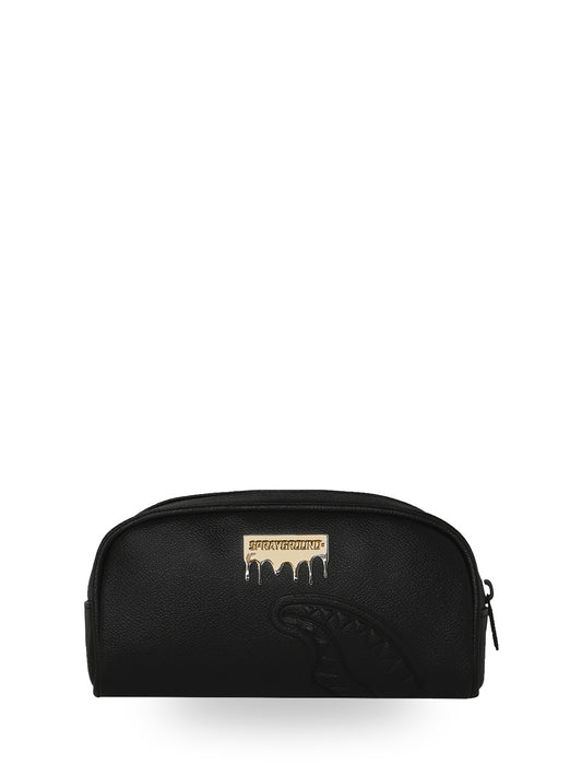 Sprayground Silver Side Drip Black Check Pencil Pouch - Borse Unisex - Nero/oro