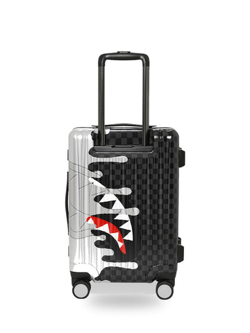 Sprayground Silver Side Drip Black Check Carry-on Hard Luggage - Home Unisex - Nero/Argento
