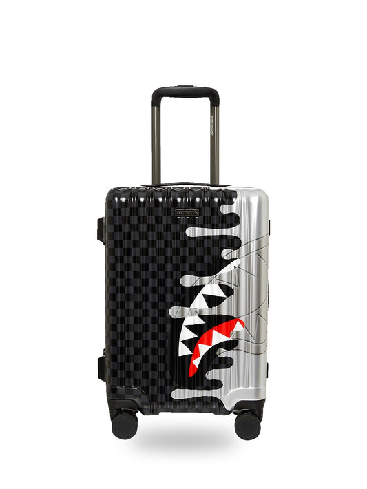 Sprayground Silver Side Drip Black Check Carry-on Hard Luggage - Home Unisex - Nero/Argento