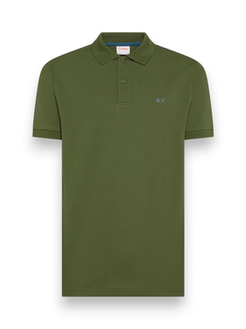 Sun68 Polo Basic S/s - T-Shirt Uomo - Verde Scuro