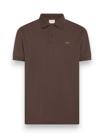 Sun68 Polo Print Under Collar S/S - T-Shirt Uomo - Marrone
