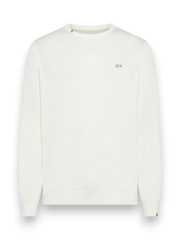 Sun68 Sweater Basic L/s - Maglieria Uomo - Bianco Panna