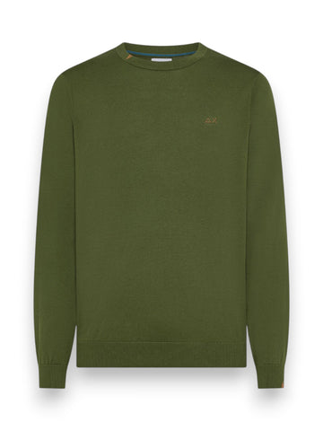 Sun68 Sweater Basic L/s - Maglieria Uomo - Verde Scuro