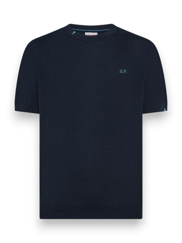 Sun68 T-Shirt Sweater Basic S/S - Maglieria Uomo - Navy Blue