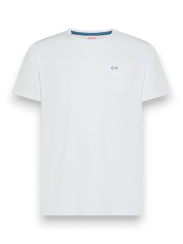 Sun68 T-Shirt Pocket Basic S/S - T-Shirt Uomo - Bianco