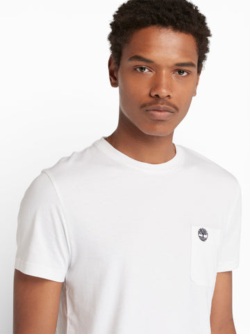 Timberland Dunstan River Chest Pocket Short Sleeve Tee - T-Shirt Uomo - Bianco