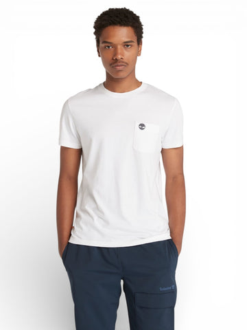 Timberland Dunstan River Chest Pocket Short Sleeve Tee - T-Shirt Uomo - Bianco
