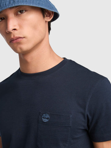 Timberland Dunstan River Chest Pocket Short Sleeve Tee - T-Shirt Uomo - Blu