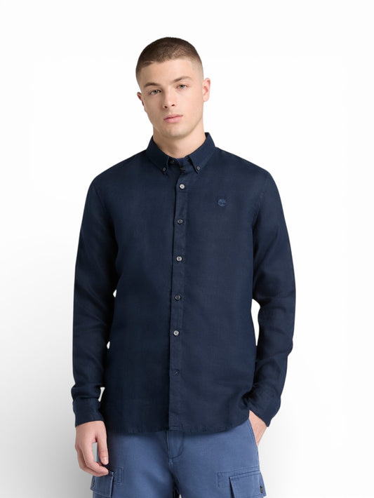 Timberland Mill Brook Linen Shirt Safari - Camicia Uomo - Blu
