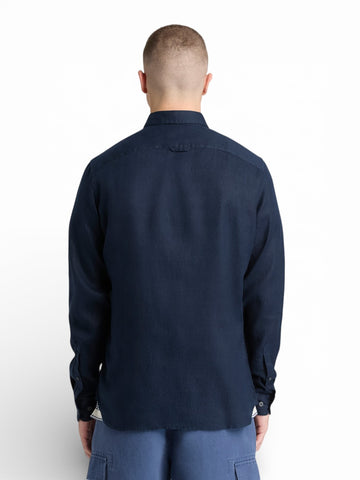 Timberland Mill Brook Linen Shirt Safari - Camicia Uomo - Blu