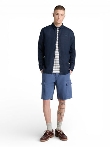 Timberland Mill Brook Linen Shirt Safari - Camicia Uomo - Blu