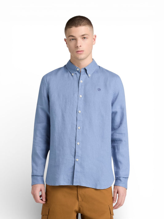 Timberland Mill Brook Linen Shirt Safari - Camicie Uomo - Blu