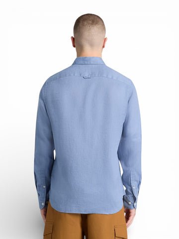 Timberland Mill Brook Linen Shirt Safari - Camicie Uomo - Blu