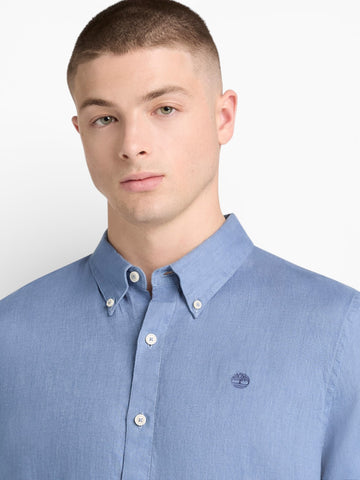 Timberland Mill Brook Linen Shirt Safari - Camicie Uomo - Blu