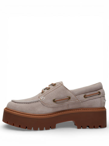 Timberland Stone Street Boat Shoe Light Purple Suede - Scarpe Donna - Tortora