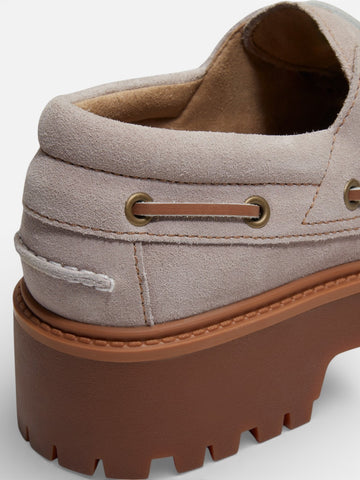 Timberland Stone Street Boat Shoe Light Purple Suede - Scarpe Donna - Tortora