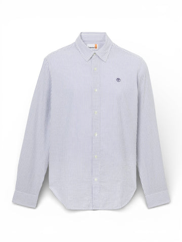 Timberland Ls Seersucker Striped Shirt - Camicie Uomo - Bianco/Celeste