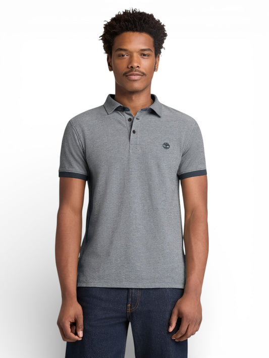 Timberland Baboosic Brook Oxford Short Sleeve Polo - T-Shirt Uomo - Blu