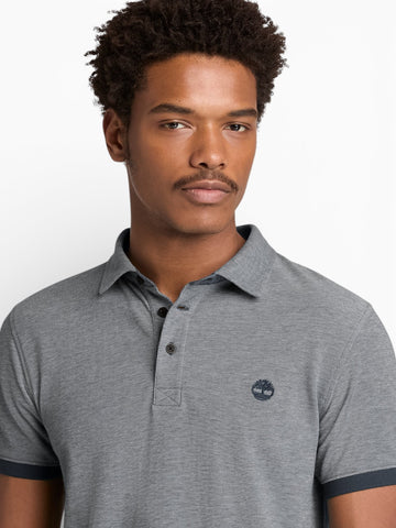 Timberland Baboosic Brook Oxford Short Sleeve Polo - T-Shirt Uomo - Blu