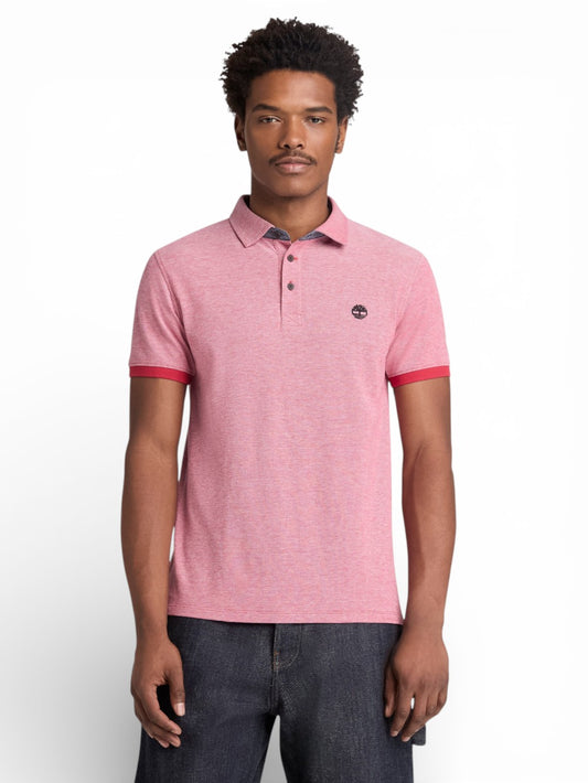 Timberland Baboosic Brook Oxford Short Sleeve Polo - T-Shirt Uomo - Rosa