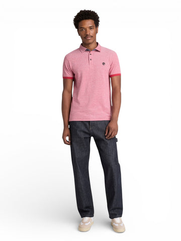 Timberland Baboosic Brook Oxford Short Sleeve Polo - T-Shirt Uomo - Rosa