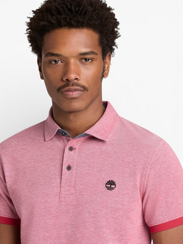 Timberland Baboosic Brook Oxford Short Sleeve Polo - T-Shirt Uomo - Rosa