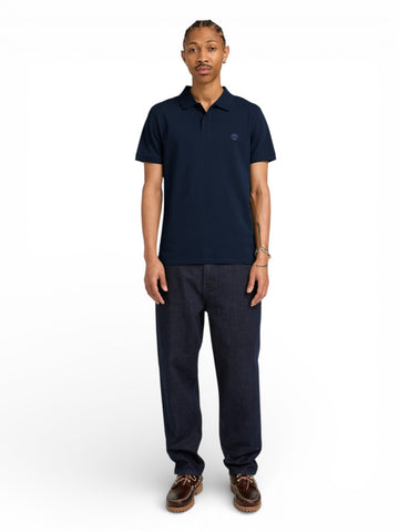 Timberland Millers River Short Sleeve Stretch Polo American Beauty - T-Shirt Uomo - Blu