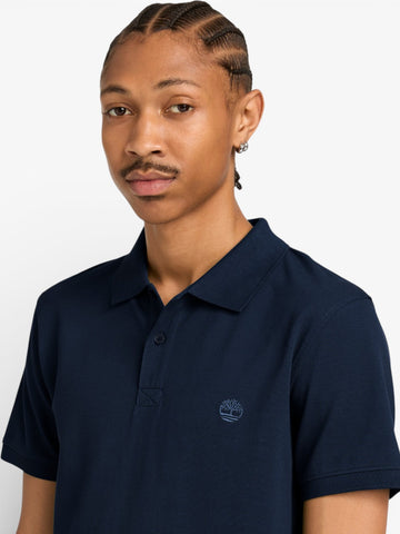 Timberland Millers River Short Sleeve Stretch Polo American Beauty - T-Shirt Uomo - Blu