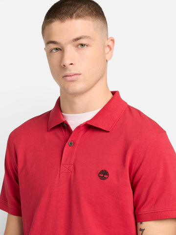 Timberland Millers River Short Sleeve Stretch Polo American Beauty - T-Shirt Uomo - Rosso