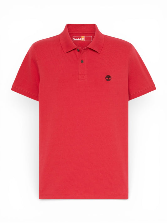 Timberland Millers River Short Sleeve Stretch Polo American Beauty - T-Shirt Uomo - Rosso