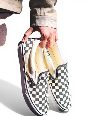 Vans Ua Classic Slip-On Blk&Whtchckerboard/Wht - Sneakers Unisex - Bianco/Nero