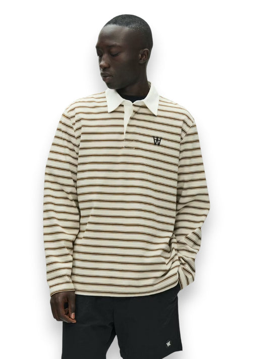 Wood Wood Wwlandon Polo 25215 - T-Shirt Uomo - Marrone/Beige
