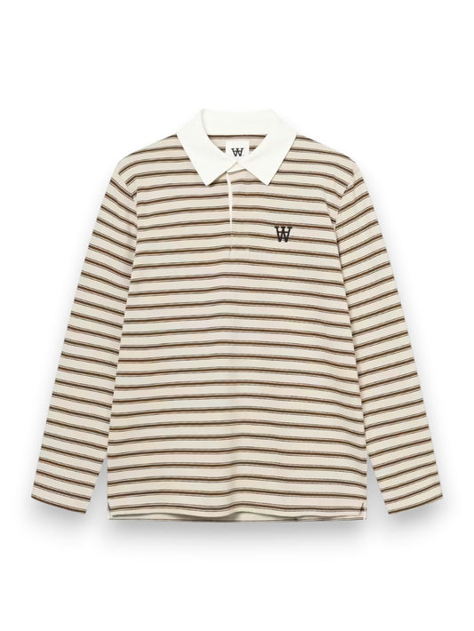 Wood Wood Wwlandon Polo 25215 - T-Shirt Uomo - Marrone/Beige