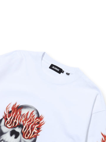 XLarge Skull In Flames L/s Tee - T-Shirt Uomo - Bianco